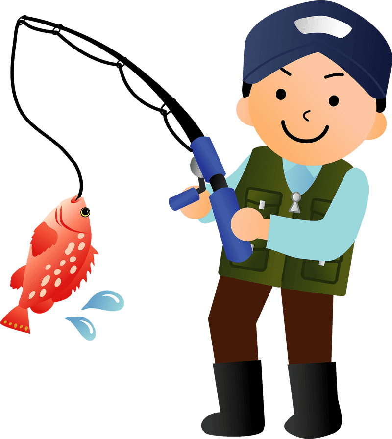 Happy Fishing Adventure with a Catch! PNG