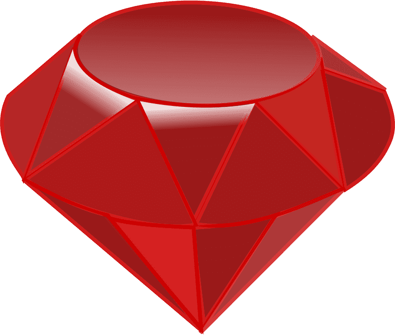 Brilliant Ruby Gemstone with Gleaming Facets PNG