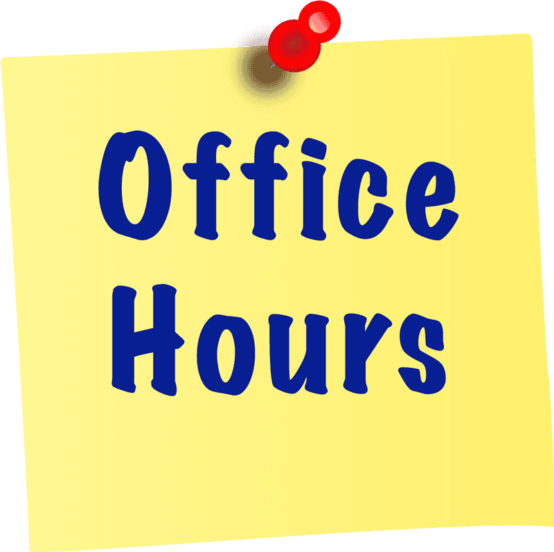 Sticky Note Reminder for Office Hours PNG
