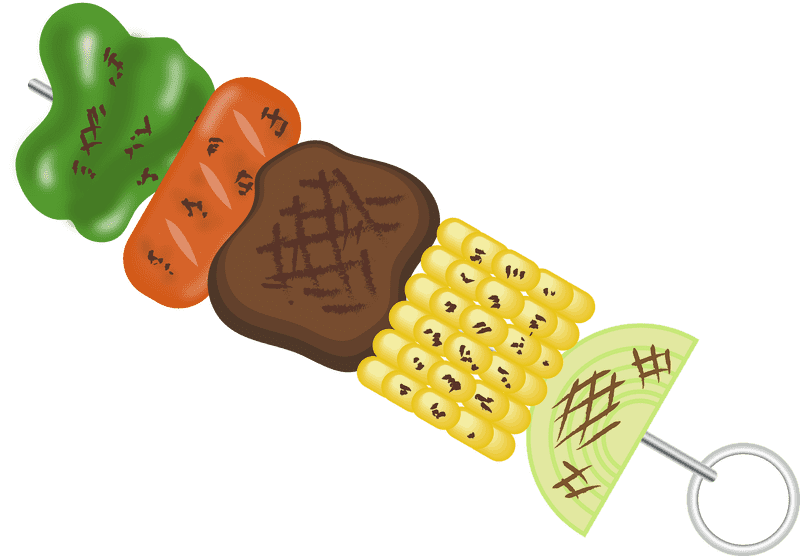 Colorful Kebab Delight with Grilled Vegetables PNG