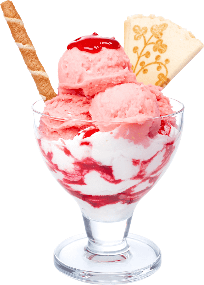 Delightful Strawberry Swirl Ice Cream Treat PNG