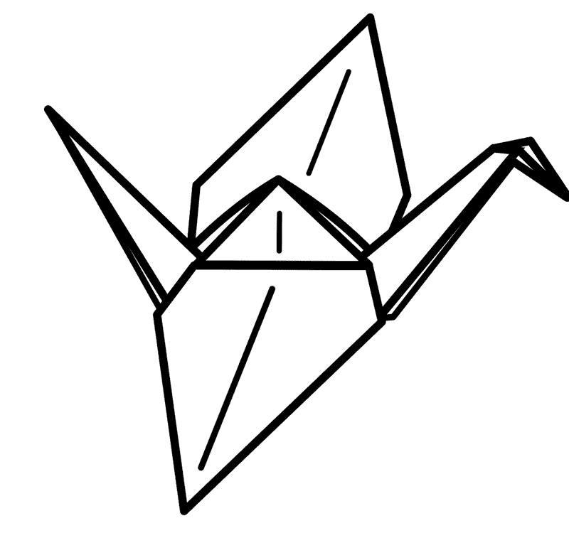 Elegant Origami Crane in Motion PNG