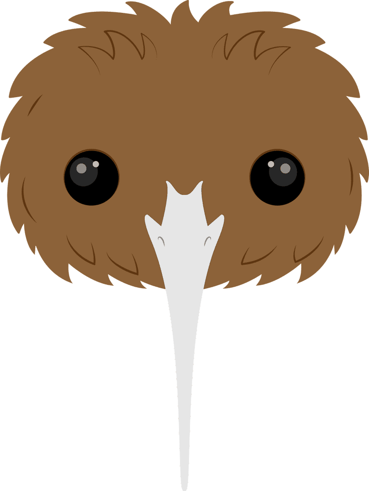 Cute Cartoon Kiwi Bird Face PNG