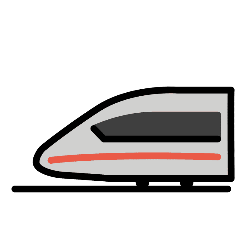 Sleek High-Speed Train Design PNG