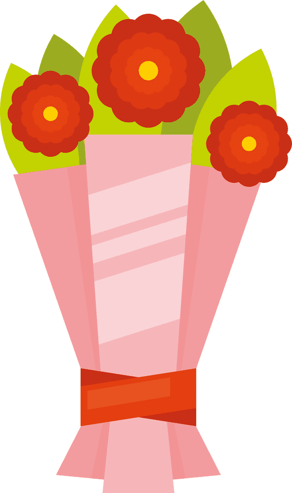 Vibrant Blooms A Cheerful Flower Bouquet PNG