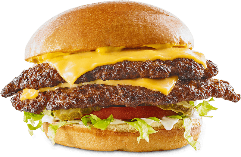Double Cheesy Delight Burger PNG