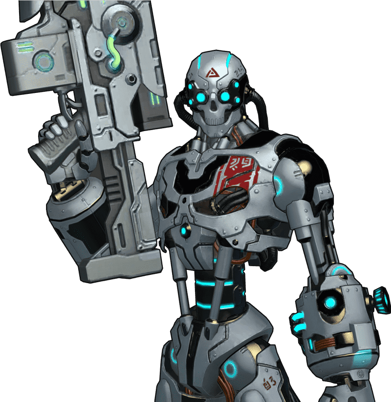 Sleek Combat Robot Guardian Unit PNG