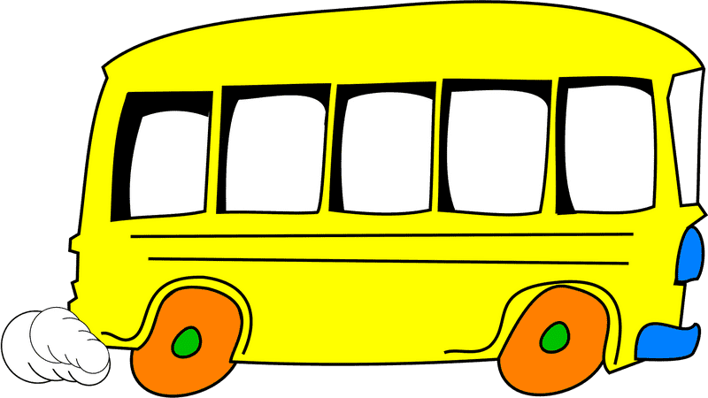 Colorful School Bus Ready for Adventure PNG