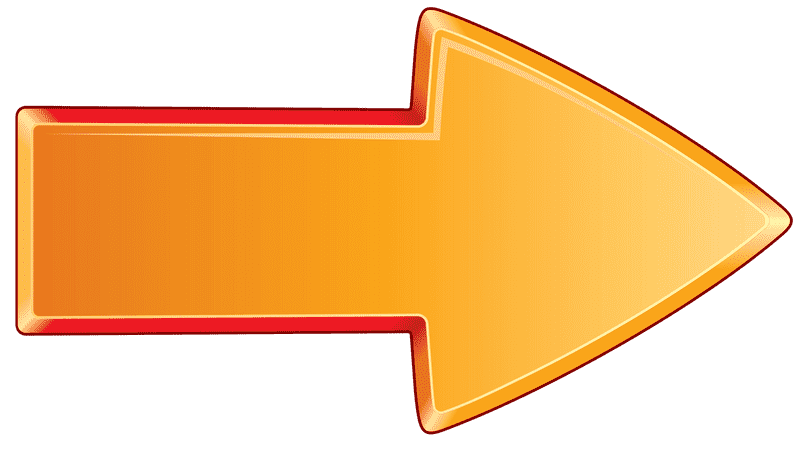 Bold Orange Arrow of Direction PNG