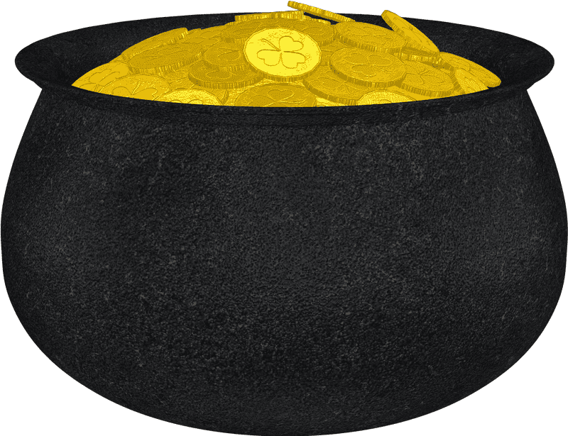 Clay Pot of Golden Treasures PNG