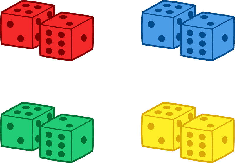 Colorful Dice Game for Fun and Strategy PNG