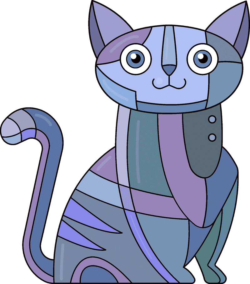 Whimsical Patchwork Cat Creation PNG