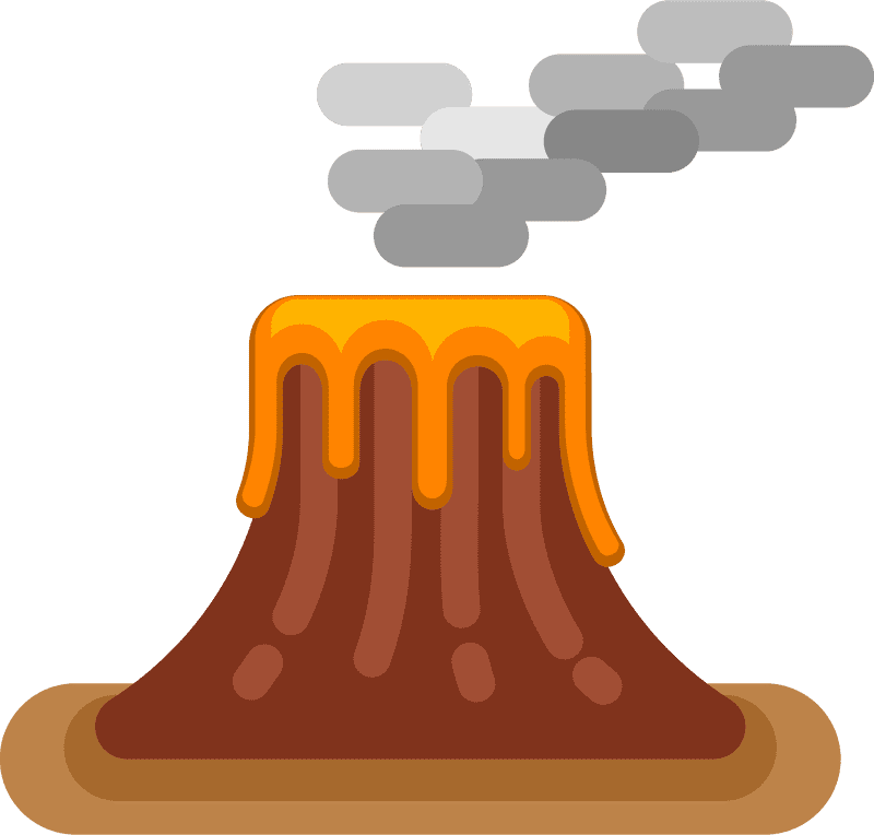 Majestic Volcano Erupting with Fiery Lava PNG