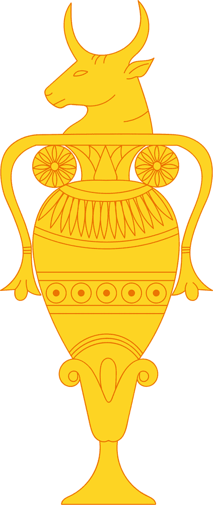 Mystical Bull-Headed Decorative Vase PNG