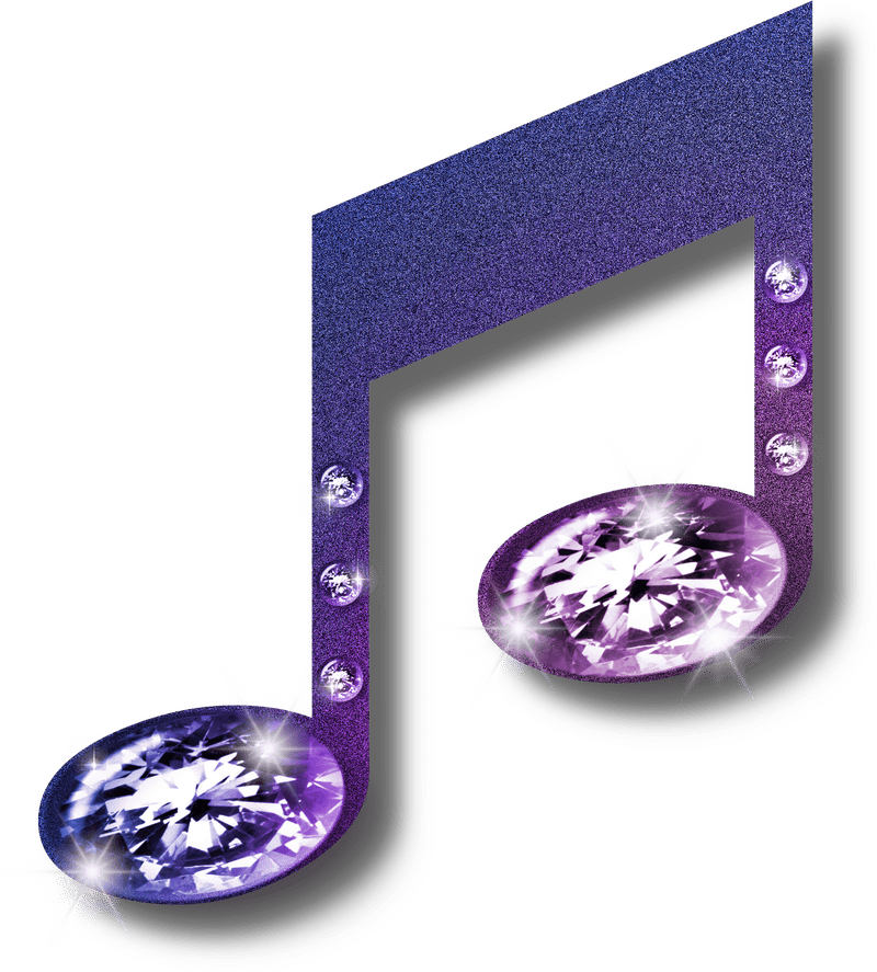 Radiant Music Note with Sparkling Gems PNG