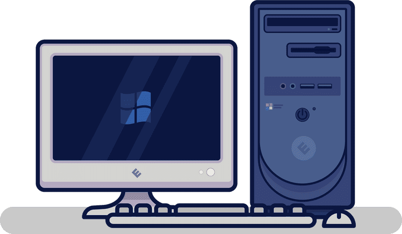 Stylish and Modern Desktop Computer Setup PNG