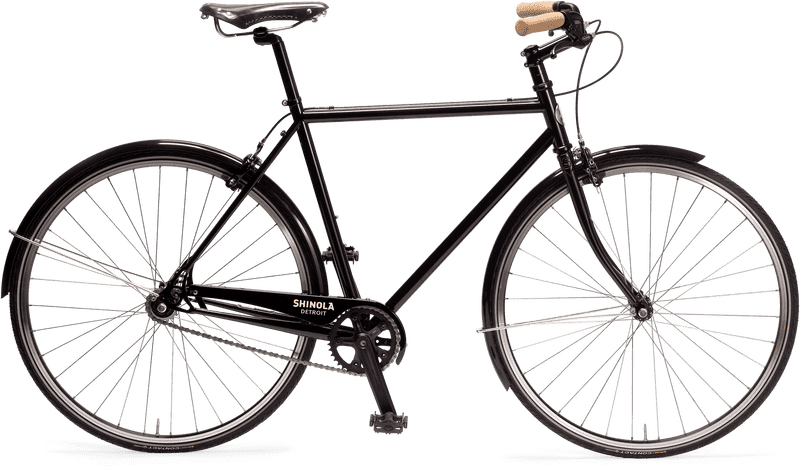 Classic Black Bicycle for Urban Commuting PNG