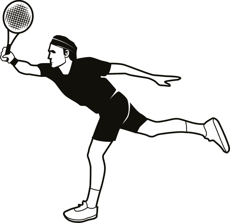 Dynamic Tennis Player in Action PNG