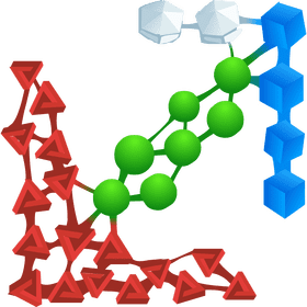 Vibrant Molecule Structure Displaying Chemical Interaction PNG