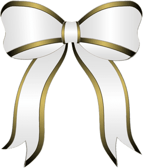 Elegant Gold-Trimmed Bow Design PNG