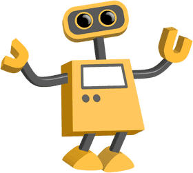 Cheerful Yellow Robot Companion PNG