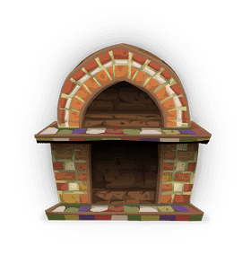 Charming Rustic Fireplace Design PNG