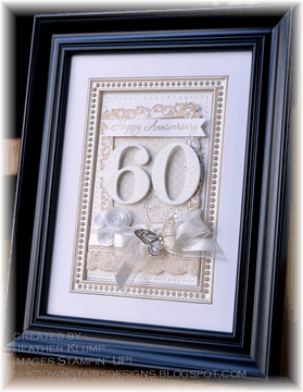 Elegant 60th Anniversary Photo Frame Design PNG