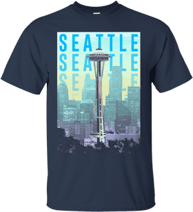 Seattle Skyline Needle Threader Design PNG
