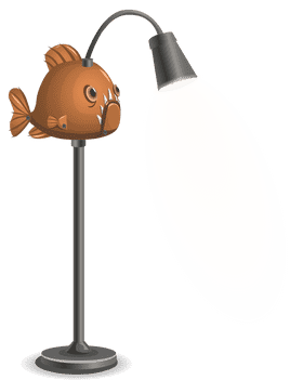 Whimsical Fish Lamp and Light Creation PNG