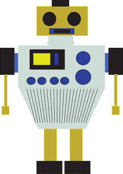 Colorful Classic Robot Companion PNG
