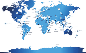 World Map Highlighting Nigeria 39 s - World Map Highlighting Global Offices And Locations Png