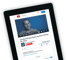 Tablet Viewing YouTube Insights from a Dealmaker PNG