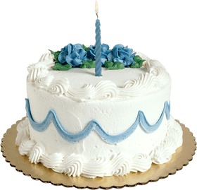 Birthday Bliss A Delightful Floral Celebration Cake PNG