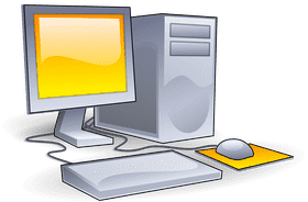 Modern Desktop Computer Setup with Monitor and Mouse PNG