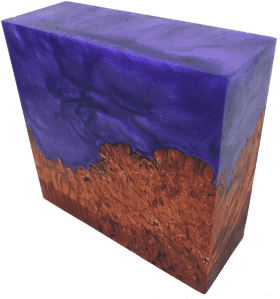 Artisan Crafted Resin Box with Wooden Base PNG