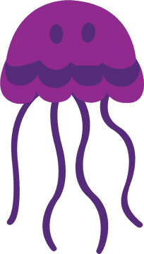 Magical Purple Jellyfish Dancing in the Sea PNG