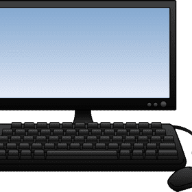 Computer Part Monitor and Keyboard Setup PNG