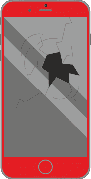 Smartphone with a Stylish Cracked Screen Design PNG