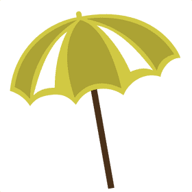 Sunny Beach Umbrella Retreat PNG