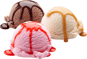 Delicious Trio of Ice Cream Delight PNG