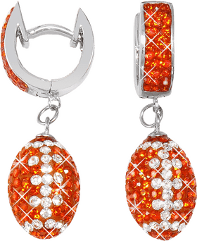 Sparkling Orange Drop Earrings PNG