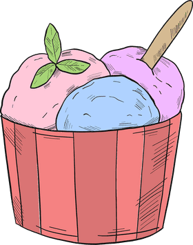 Delightful Ice Cream Trio in a Cup PNG