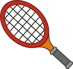 Vibrant Red Tennis Racket Ready for Action PNG