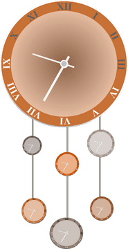 Hanging Harmony Stylish Clock Design PNG