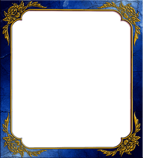 Elegant Blue Floral Photo Frame Design PNG