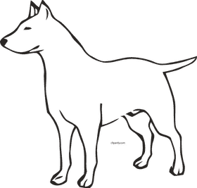 Elegant Silhouette of a Dog PNG