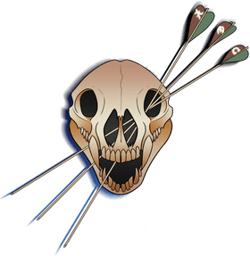 Bone Skull with Dart Quills PNG