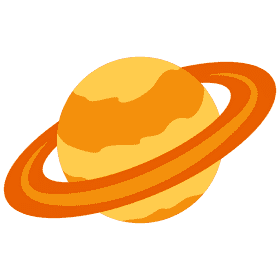 Vibrant Orange Planet with Rings PNG