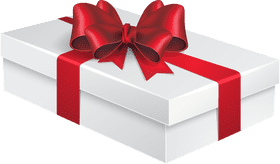 Elegant Gift Box with a Red Bow PNG