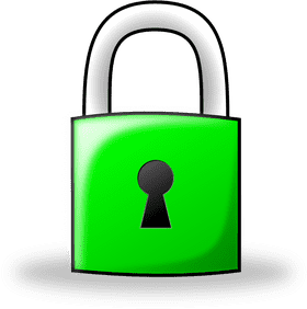 Secure Green Lock for Safe Protection PNG